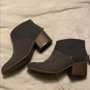 TOMs Blue Booties Size 8